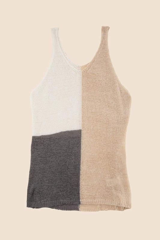 Color blocked cami top