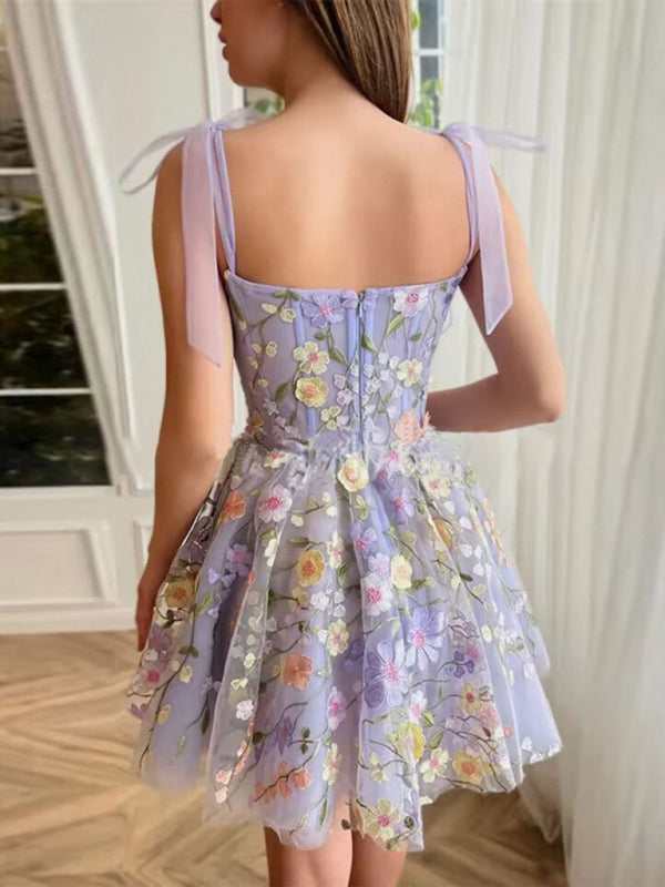 Three-Dimensional Flower Embroidery Dress