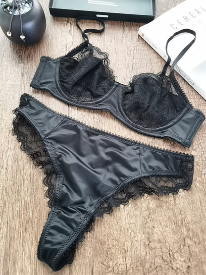 Lingerie Lace Push-Up Bra Set