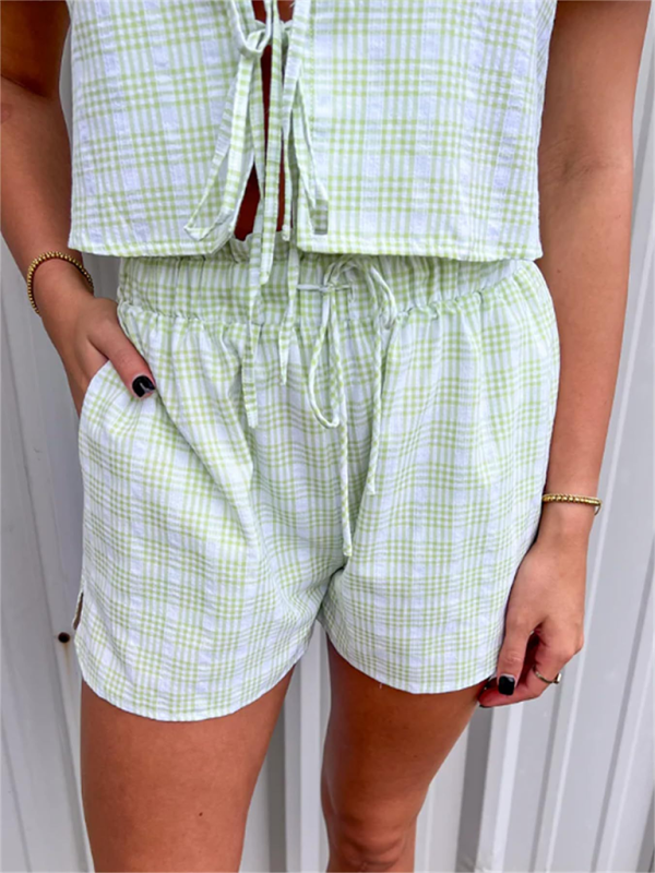 Casual Shorts Plaid Two-Piece Set