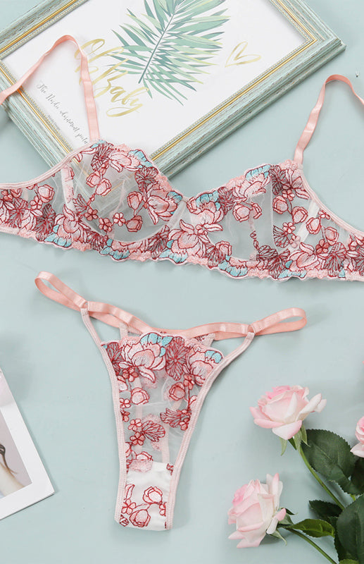 Embroidered Lingerie Set