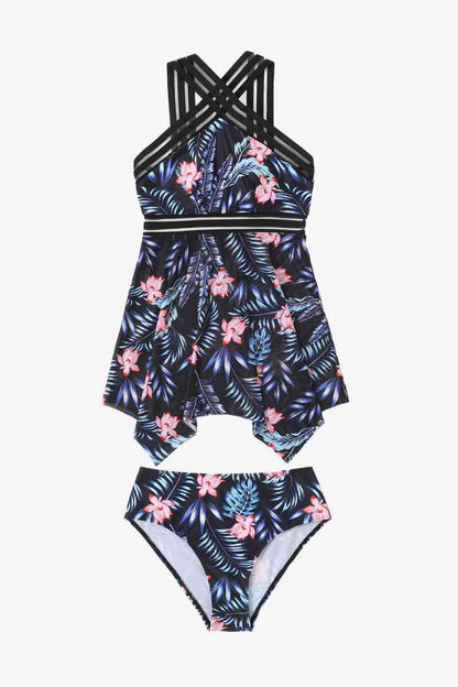 Printed Swim Dress and Bottoms Set